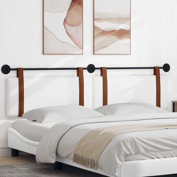 vidaXL Držeće uzglavlje Zidne Bijeli 210 x 55 x 5 cm Antikni PU