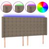 vidaXL LED uzglavlje smeđesivo 183 x 16 x 118/128 cm od tkanine