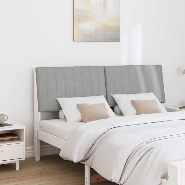 vidaXL Tapecirani uzglavlje Svijetlo siva 150 cm Čvrsto borovo drvo