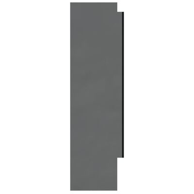 vidaXL Kupaonski ormarić s ogledalom 80 x 15 x 60 cm MDF sjajni sivi