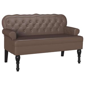 vidaXL Chesterfield klupa Smeđa 119,5 x 64,5 x 75 cm Lažna koža