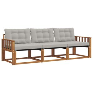 vidaXL Set vanjskih sofa s jastukom 3 pcs Prirodna i svijetlo siva