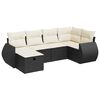 vidaXL 6-dijelni set vrtnih sofa s jastucima crni od poliratana