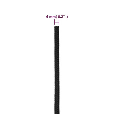 vidaXL Brodski konop tamnocrni 6 mm 250 m od polipropilena
