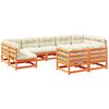 vidaXL 9-dijelni set vrtnih sofa s jastucima vo&scaron;tano smeđi od borovine