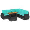 vidaXL 7-dijelni set vrtnih sofa od poliratana s jastucima crni