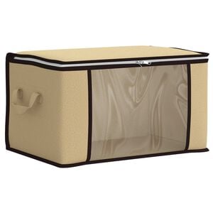 vidaXL Kutija za pohranu s prozirnim bočnim oknom Krem 43 x 34 x 23 cm
