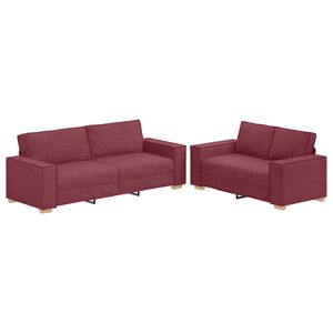 vidaXL Dvodijelni set sofa s jastucima, tkanina boje vina