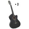 vidaXL Klasična gitara Western s ujednačivačem i 6 žica crna