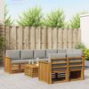 vidaXL Setovi sofa 9 pcs Prirodna i svijetlo siva Čvrsto drvo akacije