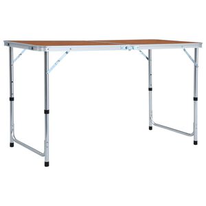 vidaXL Sklopivi stol za kampiranje aluminijski 120 x 60 cm