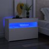 vidaXL Noćni ormarić LED svjetla visoki sjaj bijeli 60x35x40 cm drvo