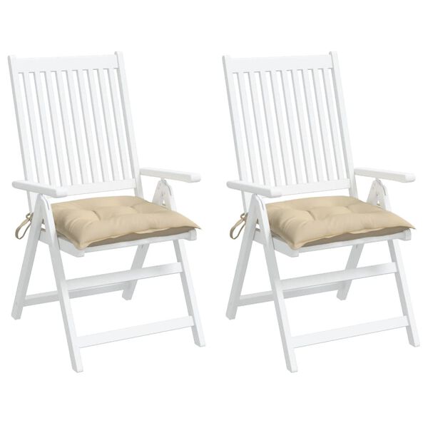 vidaXL Jastuci za stolice 2 kom bež 40 x 40 x 7 cm od tkanine Oxford