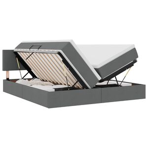 vidaXL Krevet s od storage Tamno siva 180 x 200 cm Lažna koža