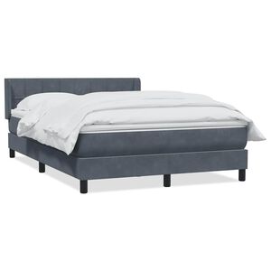 vidaXL Box Spring krevet s madracem tamno sivi 140x220 cm samt