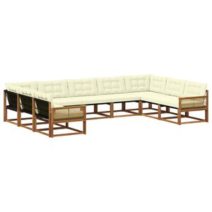vidaXL Set vanjskih sofa s jastukom 9 pcs Prirodna i krem