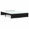 vidaXL Okvir za krevet od masivnog drva crni 140 x 190 cm