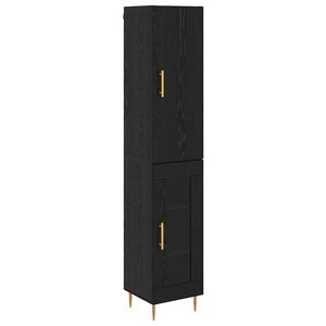 vidaXL Highboard 2 pcs Crni hrast Konstruirano drvo