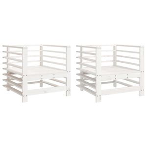 vidaXL Vrtne stolice 2 kom bijele od masivne borovine