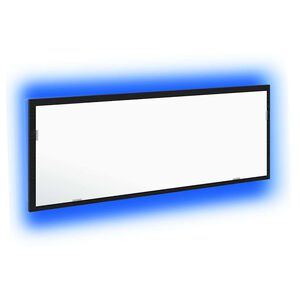 vidaXL LED kupaonsko ogledalo Zidne Crni hrast 100 x 8,5 x 37 cm Stakl