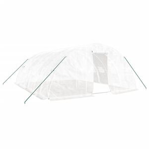 vidaXL Staklenik s čeličnim okvirom bijeli 30 m&sup2; 6 x 5 x 2,3 m