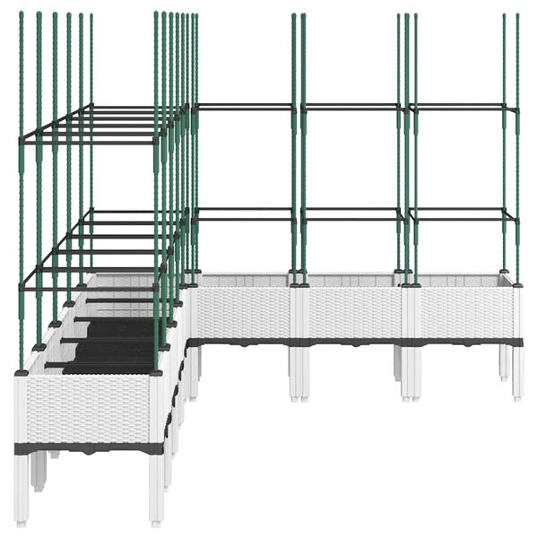 vidaXL Vrtna sadilica s re&scaron;etkom bijela 200 x 160 x 142,5 cm PP