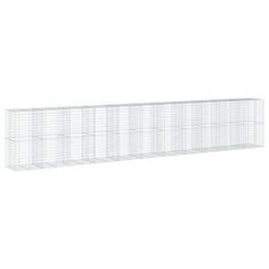 vidaXL Gabionska ko&scaron;ara s poklopcem 1100x100x200 cm pocinčano željezo