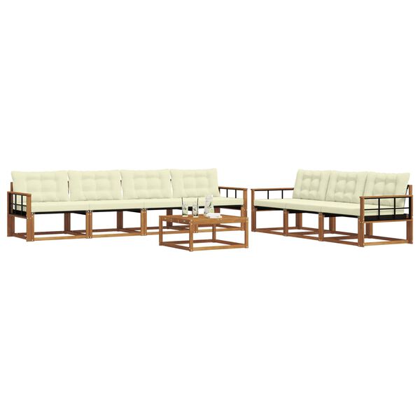 vidaXL Set vanjskih sofa s jastukom 8 pcs Prirodna i krem