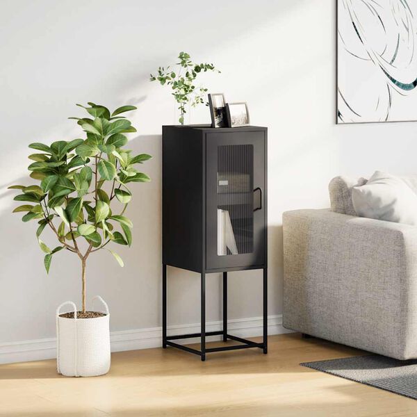 vidaXL Komoda crna 36x39x107 cm Hladno valjani čelik