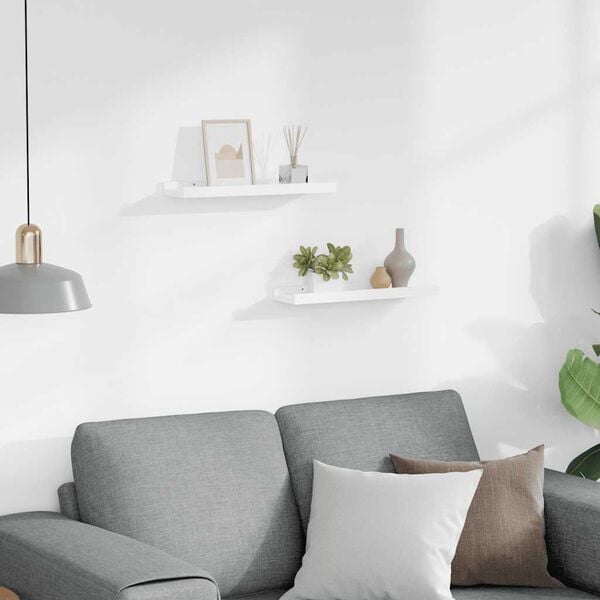 vidaXL Zidne police za fotografije 2 kom bijele 40 x 9 x 3 cm MDF