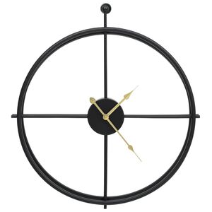 vidaXL Zidni sat crni 52 cm željezni