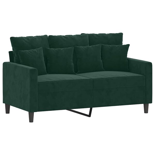 vidaXL 2-dijelni set sofa s jastucima tamnozeleni bar&scaron;unasti