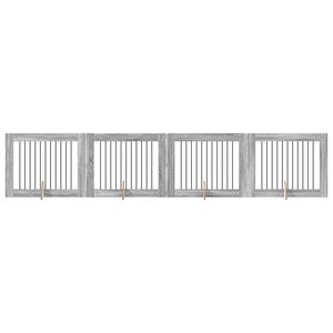 vidaXL Vrata za pse s postoljem 4 pcs Siva sonoma 100 x 80 cm