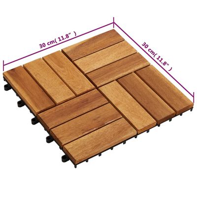 30-dijelni set podnih pločica 30 x 30 cm od drva bagrema