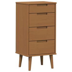 vidaXL Komoda MOLDE Karamele 40 x 35 x 82 cm Masivna borovina