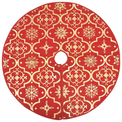 vidaXL Luksuzna podloga za božićno drvce s čarapom crvena 122 cm