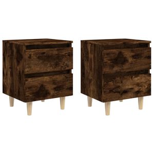 vidaXL Noćni ormarići s nogama 2 kom boja dimljenog hrasta 40x35x50 cm