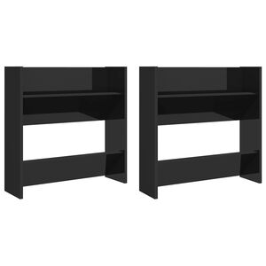 vidaXL Zidni ormarići za cipele 2 kom sjajni crni 60x18x60 cm drveni