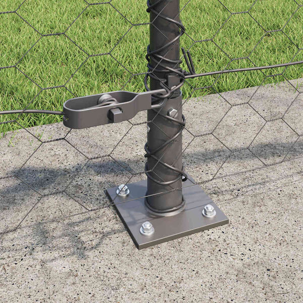 vidaXL Stup za ogradu Siva 50 x 0,4 m (mreža 50 mm) Čelik i PVC