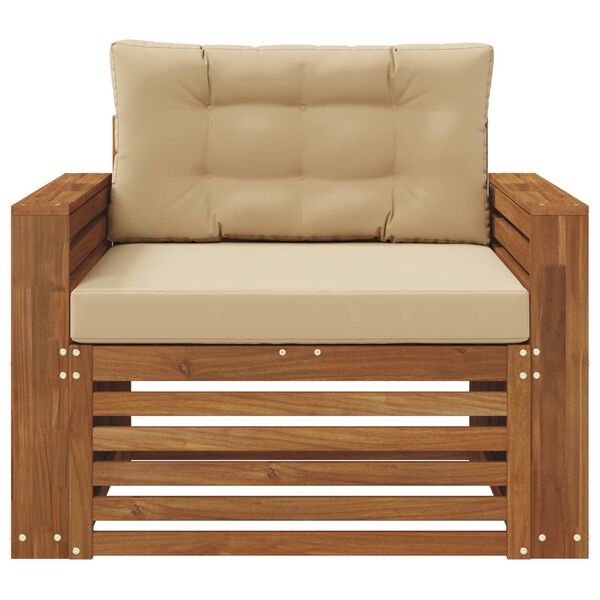 vidaXL Set vanjskih sofa Čvrsto drvo akacije i poliester Prirodna