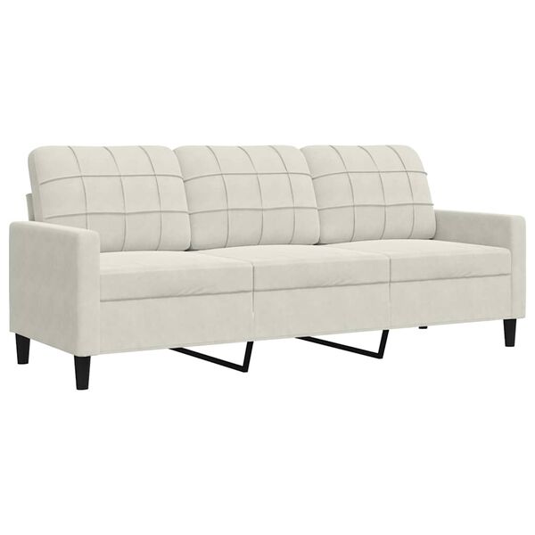 vidaXL 4-dijelni set sofa s jastucima krem baršunasti