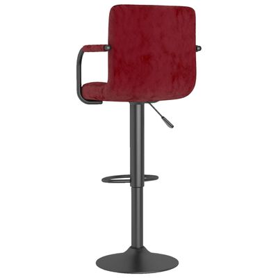 vidaXL Barski stolci 2 kom crvena boja vina baršunasti