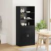 vidaXL Highboard Crni hrast 80 x 42,5 x 185 cm Konstruirano drvo