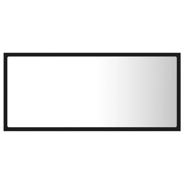 vidaXL LED kupaonsko ogledalo crno 90x8,5x37 cm akrilno