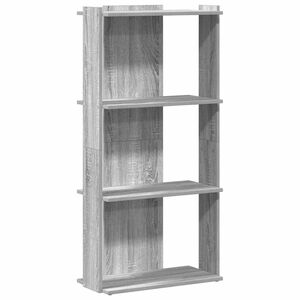 vidaXL Regal za knjige s 3 razine siva boja hrasta 60x30x120 cm drveni