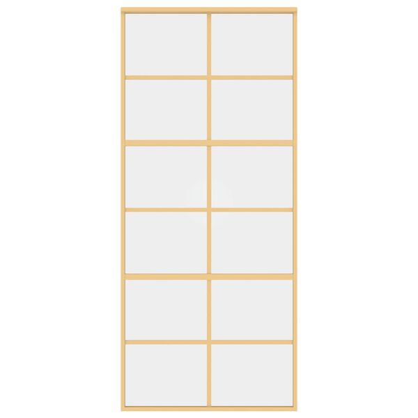 vidaXL Klizna vrata zlatna 90 x 205 cm prozirno staklo ESG i aluminij