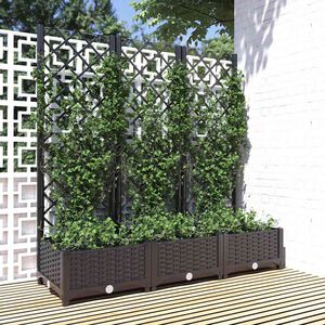 vidaXL Vrtna žardinjera s re&scaron;etkom crna 120x40x121,5 cm PP