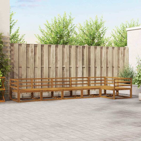 vidaXL Set vanjskih sofa 6 pcs Prirodna Čvrsto drvo akacije