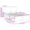 vidaXL Krevetna konstrukcija s uzglavljem Siva Sonoma 150 x 200 cm