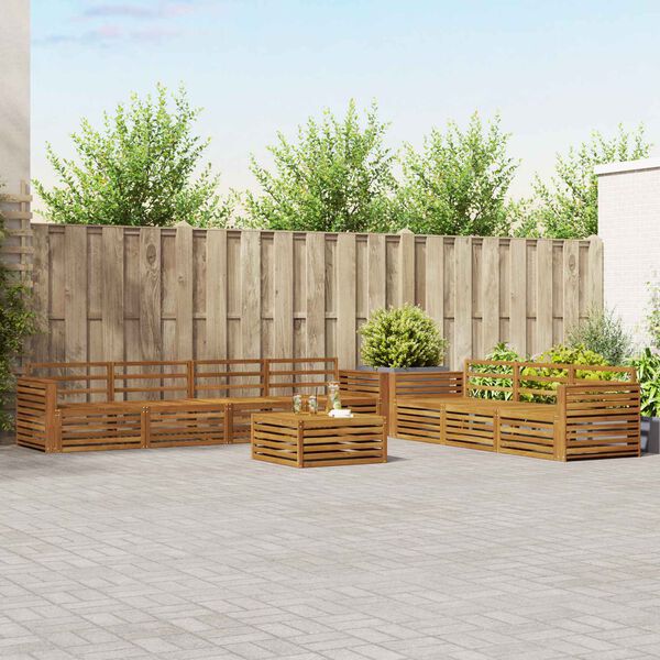 vidaXL Set vanjskih sofa 8 pcs Prirodna Čvrsto drvo akacije